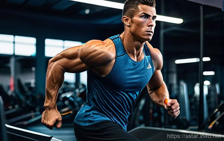 호날두 CR7 브랜드 스토리 - **Prompt:** A stylish and charismatic male model, around 25-35 years old, walking confidently throug...