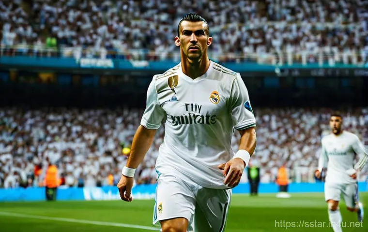 가레스 베일의 레알 마드리드 골 모음 - **Gareth Bale's Grand Arrival at Real Madrid and the BBC Trio:**
    "A vibrant, wide-angle shot of ...